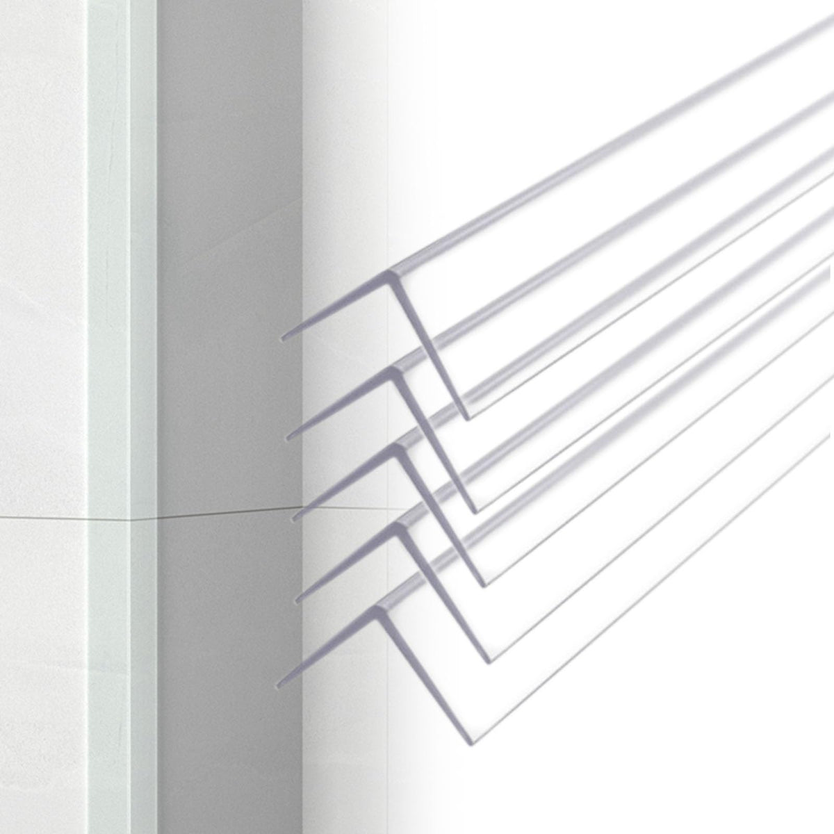 Clear Wall Corner Protector Self Adhesive, 8ft Drywall Edge Trim/ 90 Degree Wall Edging Strip Molding Bumper for Dog Chew, Home Window Sill/ Furniture Edge Shield(15 PCS,W 3/5IN L 8FT/96INCH/244CM)