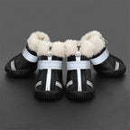 Pet Shoes Dog Shoes Winter Cotton Anti Slip Dog Rain Snow Boots Reflective Waterproof Pet Shoes Footwear for Medium Large Dogs Bulldog (Black 5 Code)