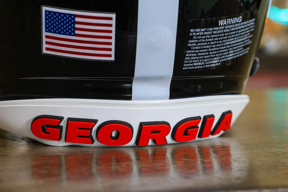 Georgia, Bulldogs Collectible SpeedFlex Helmet - GG Special Edition - with Free USA Flag Decal - Green Gridiron