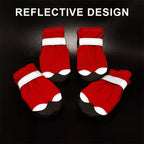 Pet Shoes Winter Dog Shoes Warm Pet Dog Boots Waterproof Puppy Dog Rain Snow Booties Socks Reflective Dog Footwear Outdoor (Black 8 code)
