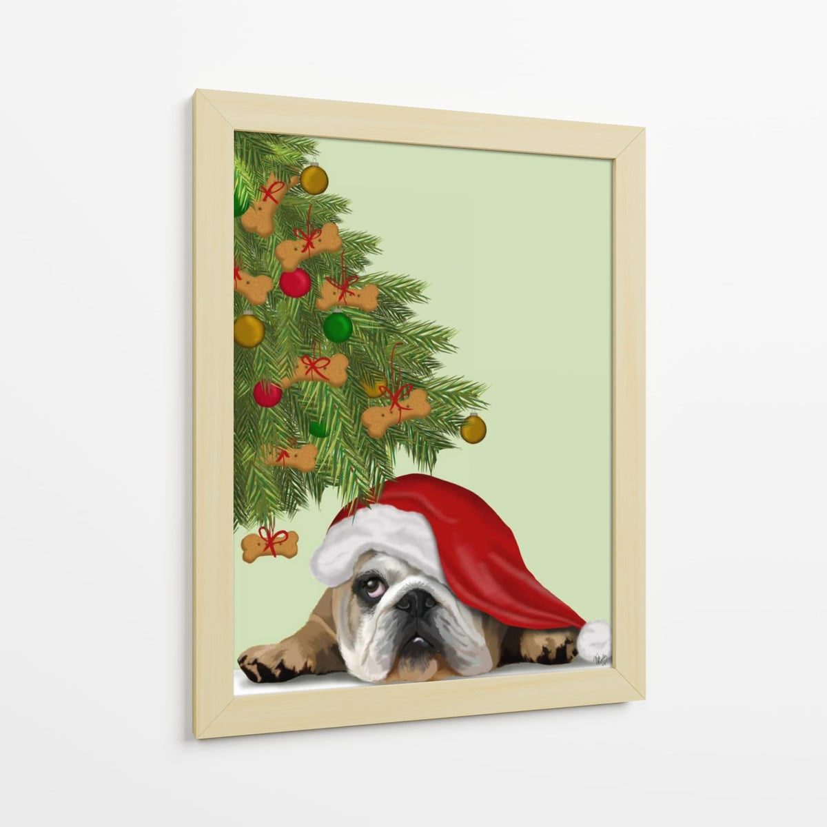 Canvas Lab | English Bulldog, Cookie Tree by Fab Funky | 30 x 40 in | Canvas Print Wall Art | Animals, Dogs, Nature, Whimsical | Wall Decor for Bedroom, Living Room or Office