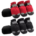 Pet Shoes Winter Dog Shoes Warm Pet Dog Boots Waterproof Puppy Dog Rain Snow Booties Socks Reflective Dog Footwear Outdoor (Black 8 code)