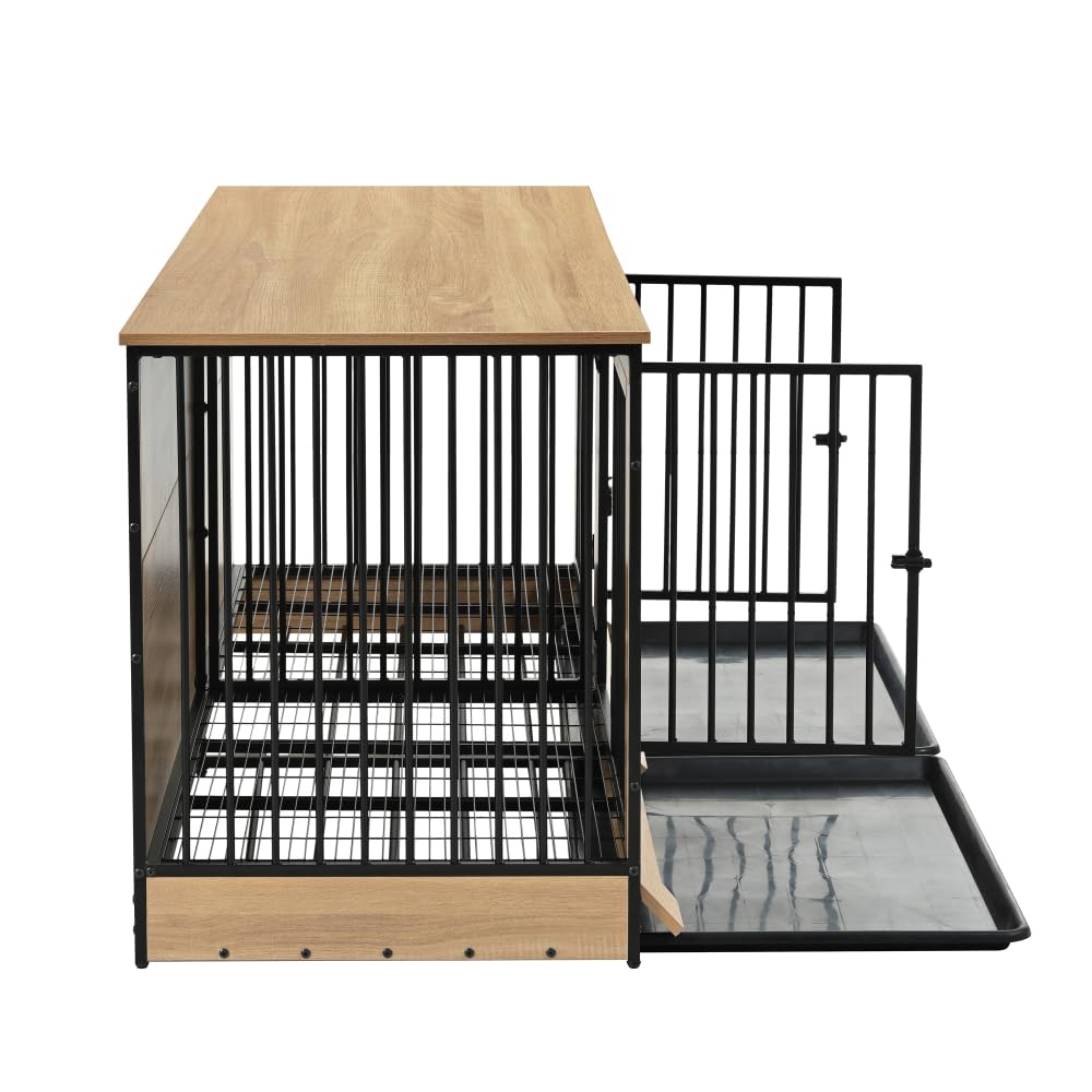Double-Compartment Dog Crate Furniture for Medium and Large Dogs
