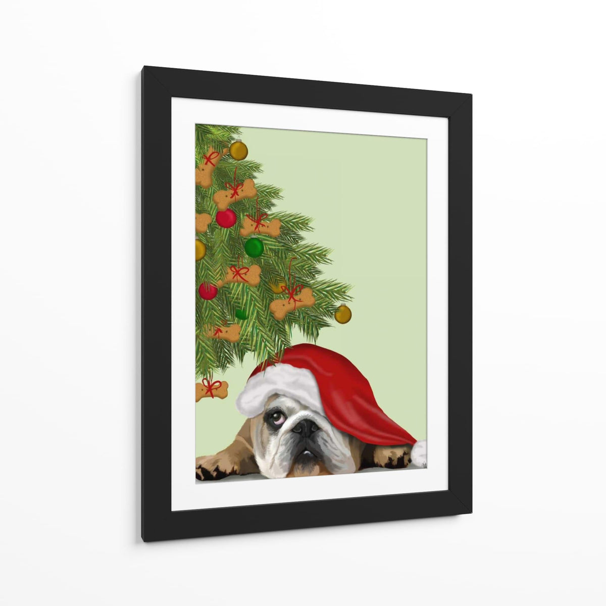 Canvas Lab | English Bulldog, Cookie Tree by Fab Funky | 30 x 40 in | Canvas Print Wall Art | Animals, Dogs, Nature, Whimsical | Wall Decor for Bedroom, Living Room or Office