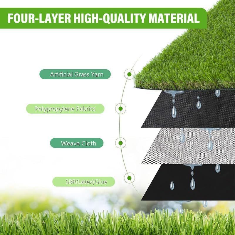 Artificial Turf Grass Rug 15x20 ft, Fake Grass Carpet for Patio