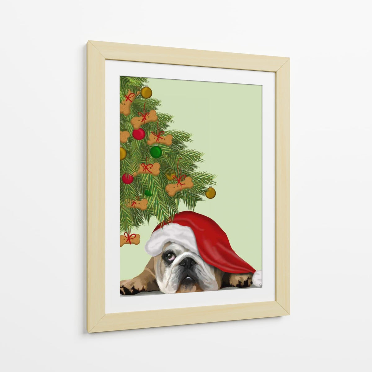 Canvas Lab | English Bulldog, Cookie Tree by Fab Funky | 30 x 40 in | Canvas Print Wall Art | Animals, Dogs, Nature, Whimsical | Wall Decor for Bedroom, Living Room or Office