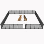 47" H 48-Panel Metal Dog Playpen for Yard & RV, Black Silver