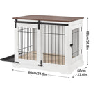 Dog Crate Furniture, Side Opening Wooden Dog Crate, Indoor Side Table, All Season Furniture Dog Crate with Tray and Cushion for Medium and Large Dogs(Small)
