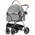 Stress Free Travel Foldable Pet Stroller for Small Medium Dogs Cats, Dog with Detachable Carrier Aluminum Alloy Frame Easy to Carry