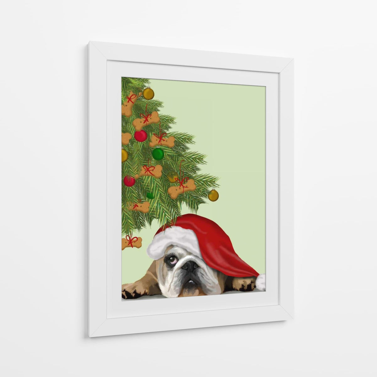 Canvas Lab | English Bulldog, Cookie Tree by Fab Funky | 30 x 40 in | Canvas Print Wall Art | Animals, Dogs, Nature, Whimsical | Wall Decor for Bedroom, Living Room or Office