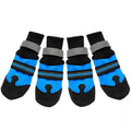 Pet Shoes 4pcs No-Slip Dog Shoes Rain Wear Waterproof Reflective Boots Paw Protector Outdoor Sock for Medium Large Dogs Rose Blue (Blue M code)