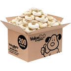 ValueBull USA Beef Rawhide Donut Ring Dog Chews, 200 Count