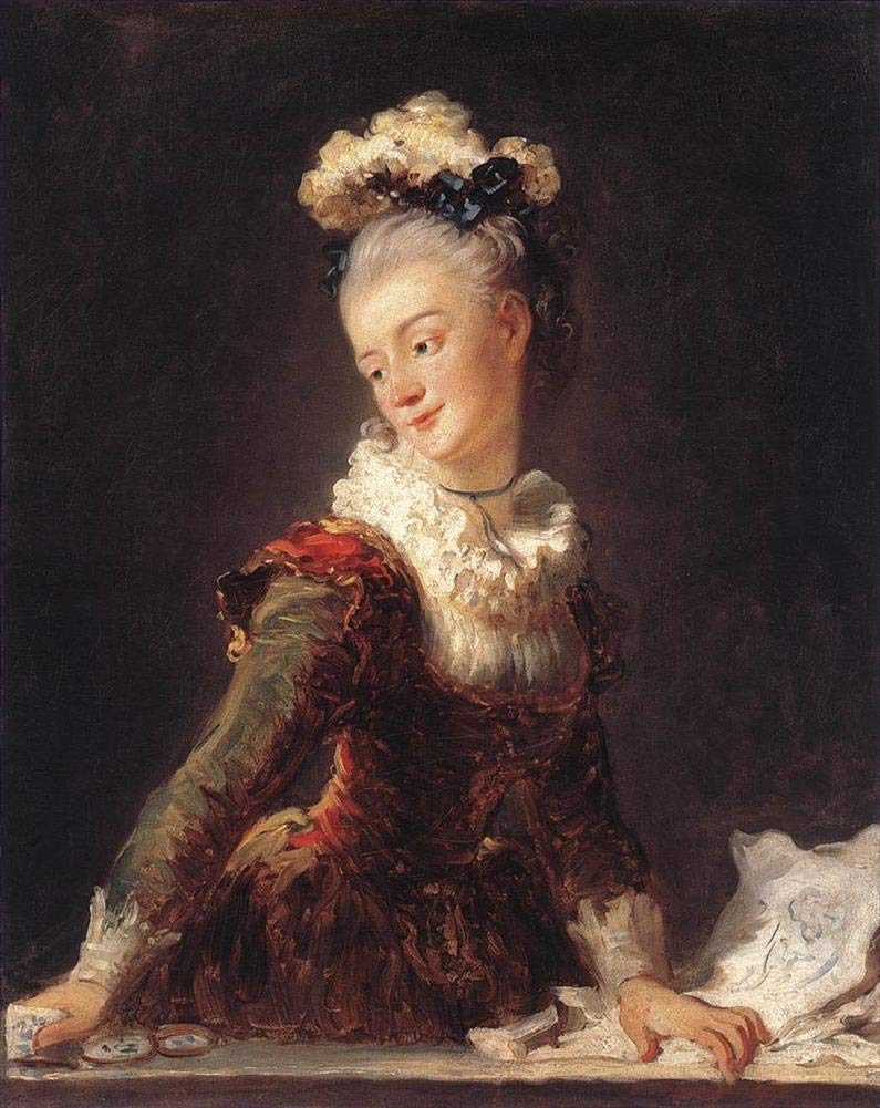 Toperfect Oil Painting Handmade $50-$2000 by College Teachers - 12 Fragonard Paintings - Young Woman Playing with a Dog hedonism Jean-Honore Fragonard - Famous Paintings on Canvas -Size4