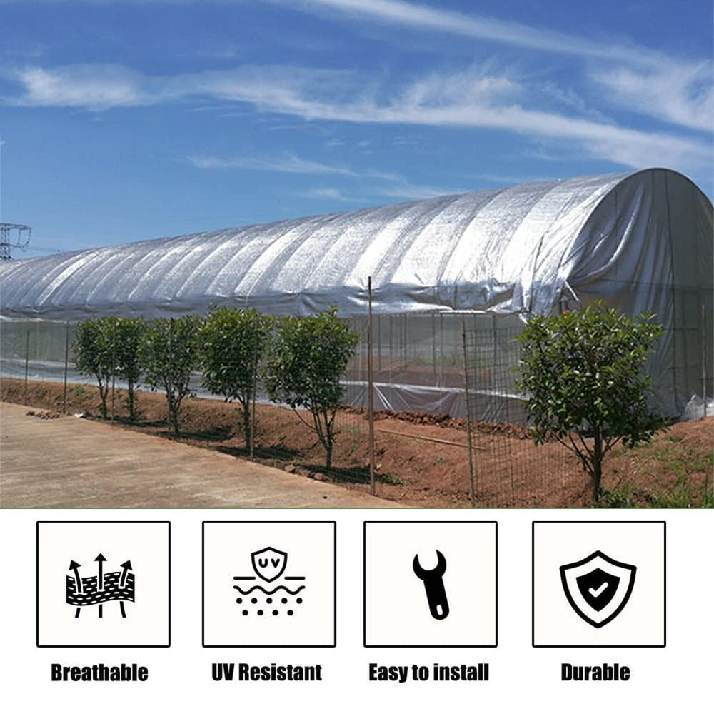 Aluminet Shade Net for Dogs & Greenhouses 99% UV Protection Grommet Design Heat Resistant Versatile Canopy for Car Balcony & Garden (Sizes: 1x2m to 6x8m)