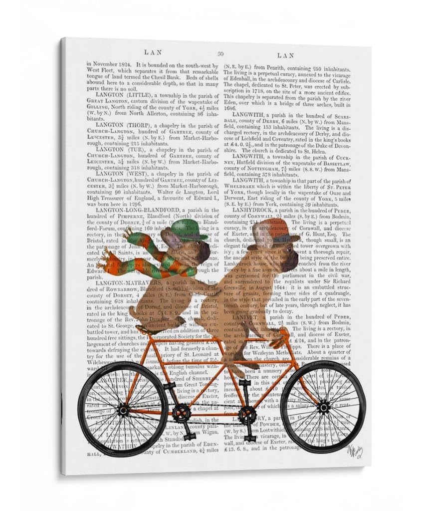 Canvas Lab | French Bulldog Tandem by Fab Funky | 30 x 40 in | Canvas Print Wall Art | Animals, Dogs, Nature, Whimsical | Wall Decor for Bedroom, Living Room or Office