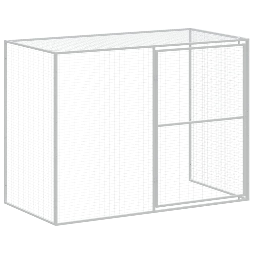 Dog House with Run 84.3x179.9x71.3 Inch Large Outdoor Galvanized Steel Kennel for Pets, Exercise Playpen with Secure Roof and Door