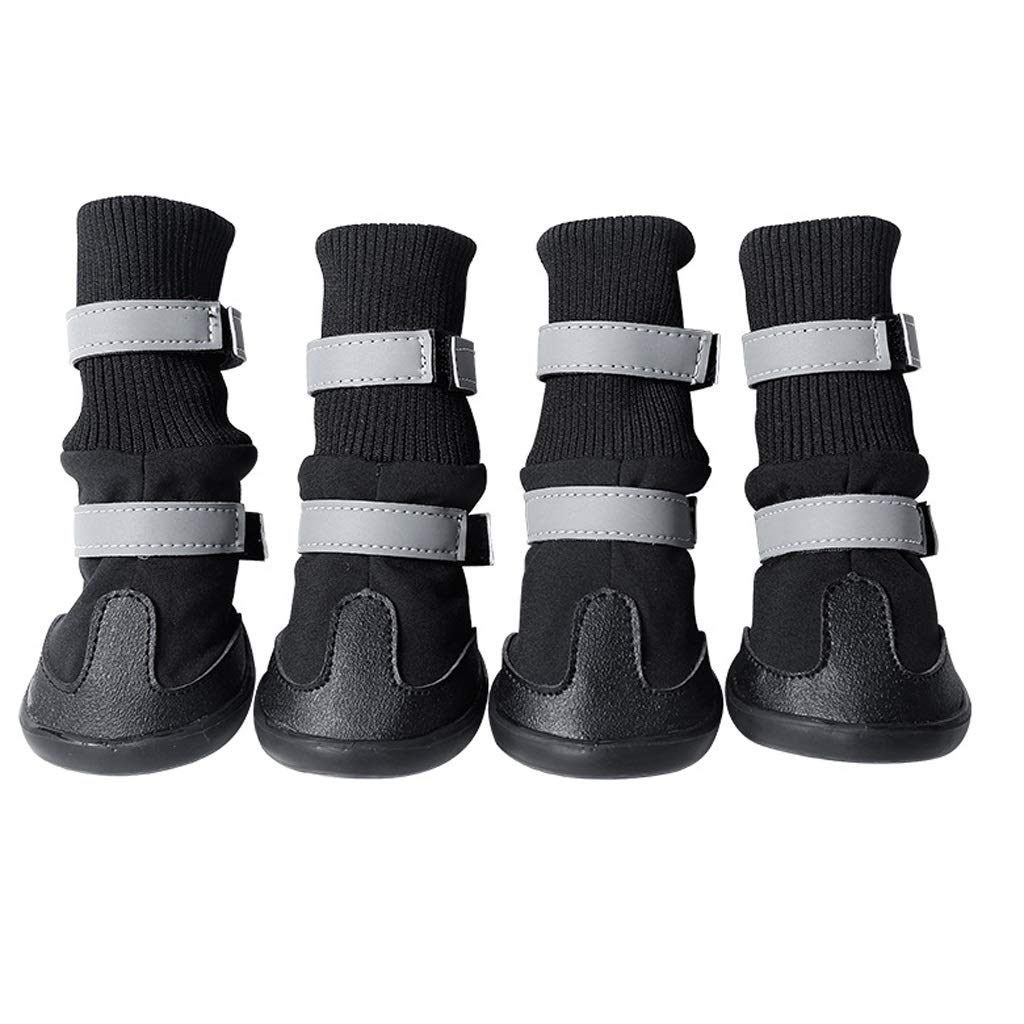 Pet Shoes Dog Shoes Waterproof Sport Dog Boots with Reflective Rugged Anti-Slip Sole Perfect for Long Legged Medium Large Dogs (Small)