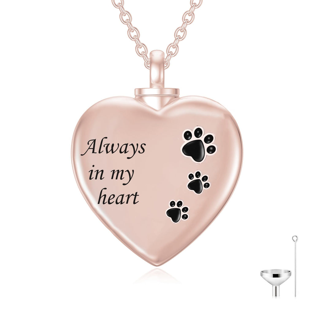 10K 14K 18K Gold Personalized Cremation Urn Necklace for Ashes Dog Cat Paw Urn Necklace for Women Men Pet Animal Memorial Keepsake Cremation Jewelry