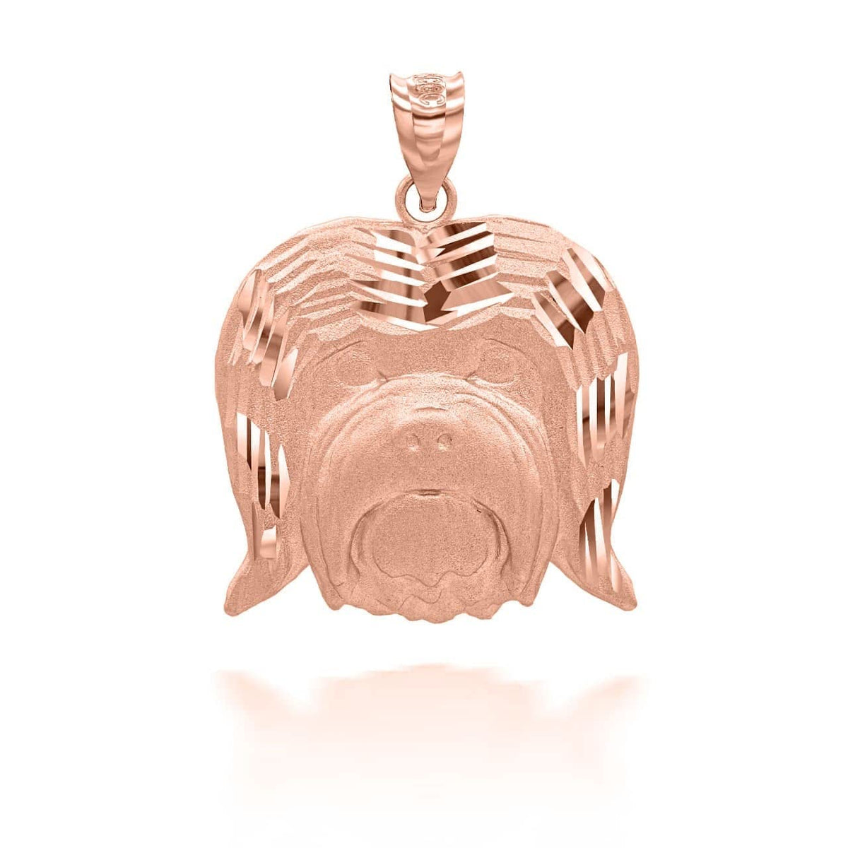 .925 Sterling Silver, 10K or 14K Yellow, White, or Rose Gold Havanese Bichon Dog Face Pet Animal Charm Pendant - Choice of Metal