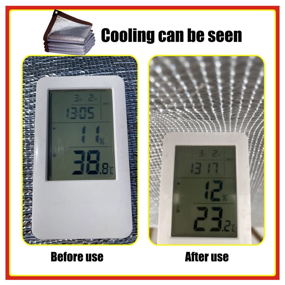 Aluminet Shade Net for Dogs & Greenhouses 99% UV Protection Grommet Design Heat Resistant Versatile Canopy for Car Balcony & Garden (Sizes: 1x2m to 6x8m)