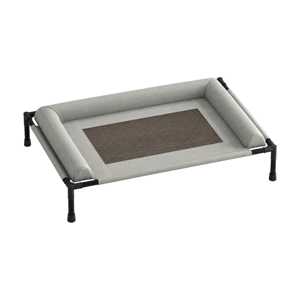 Almencla Heightened Dog Bed with Metal Frame Washable Elevated-Canine Bed with Side Bolsters for Travel, M, 3 Pillow
