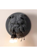 SODEF Decorative Bulldog Wall Sculpture Figurine 44x44cm Black Polyester Modern Animal Art - Black