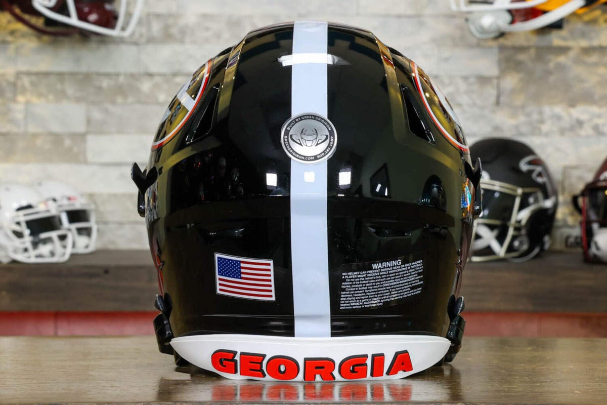 Georgia, Bulldogs Collectible SpeedFlex Helmet - GG Special Edition - with Free USA Flag Decal - Green Gridiron