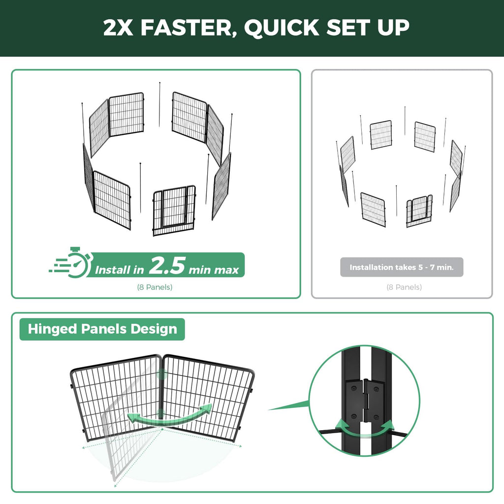 FXW Instant Dog Playpen with RV Step Grid for RV Camping, 40"H, 32 Panels