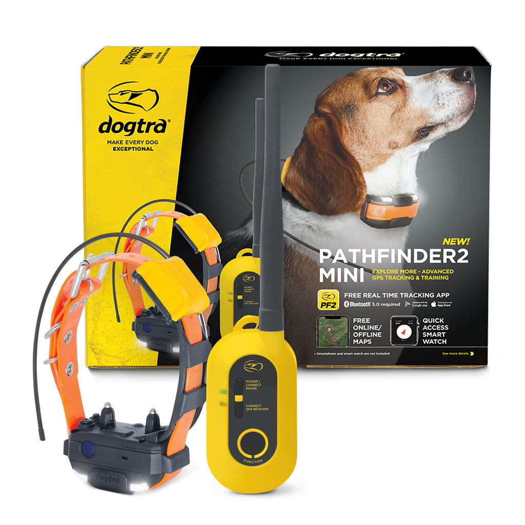 Dogtra Pathfinder 2 GPS Dog Tracker e Collar 9 Mile Long Range LED Light No Monthly fees Free App Waterproof Smartwatch Control Satellite Real Time Tracking Multiple Dogs Smartphone Required