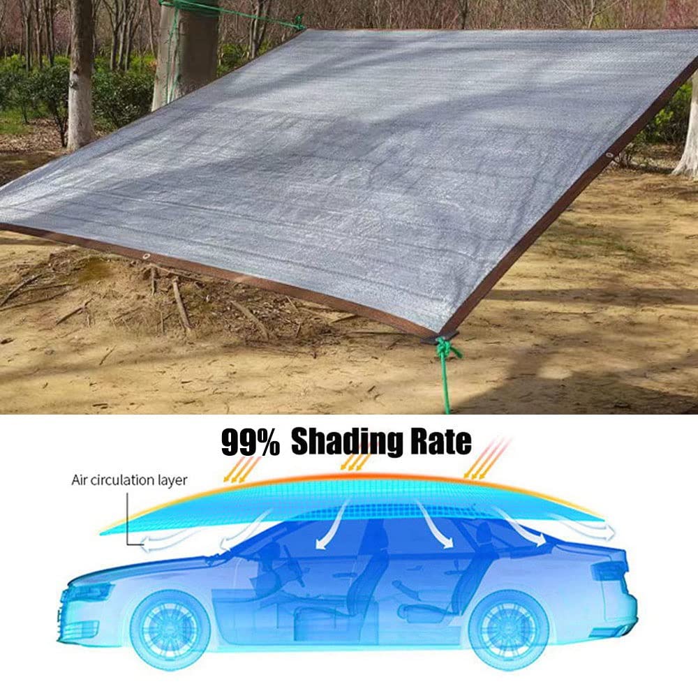 Aluminet Shade Net for Dogs & Greenhouses 99% UV Protection Grommet Design Heat Resistant Versatile Canopy for Car Balcony & Garden (Sizes: 1x2m to 6x8m)