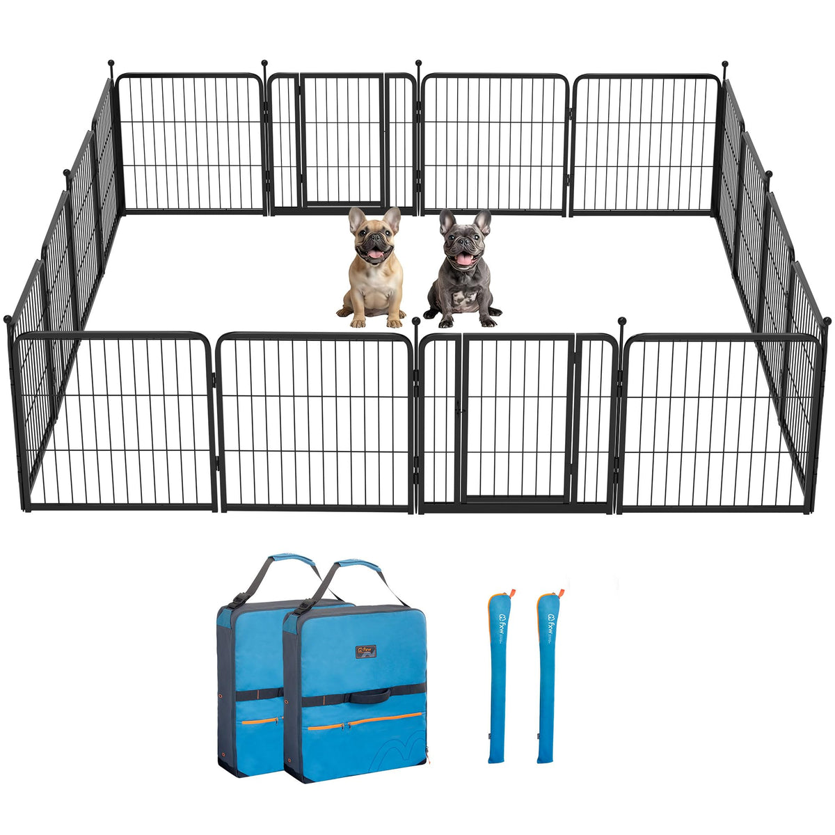 FXW Instant Dog Playpen with RV Step Grid for RV Camping, 40"H, 32 Panels
