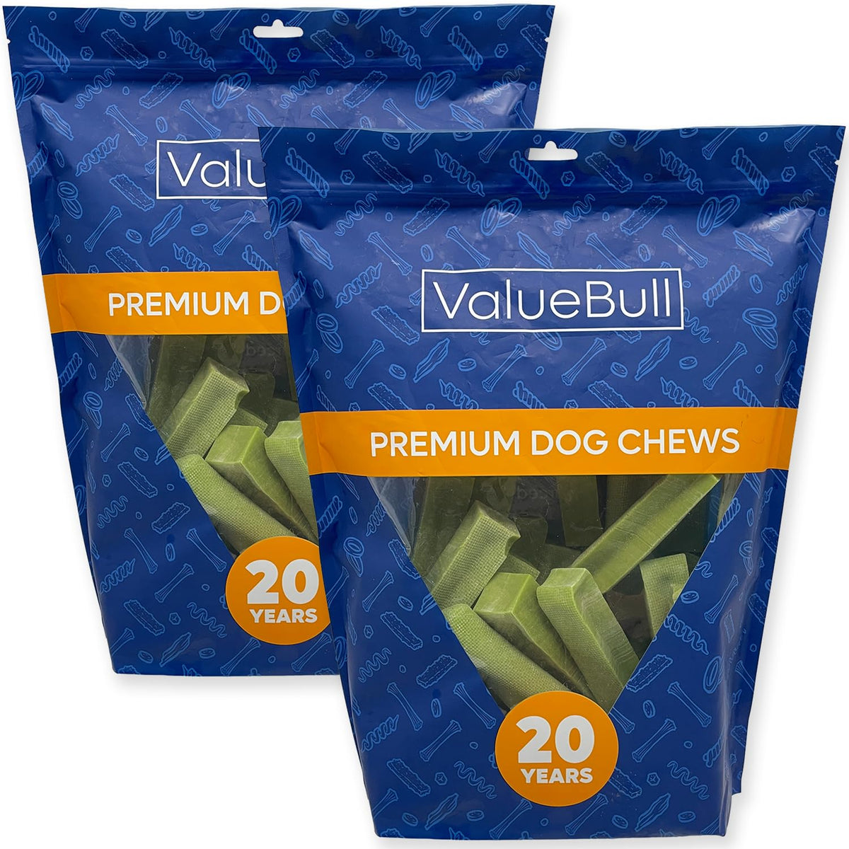 ValueBull Himalayan Yak Cheese Dog Chews, Mint, Large, 100 Count