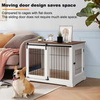 Dog Crate Furniture, Side Opening Wooden Dog Crate, Indoor Side Table, All Season Furniture Dog Crate with Tray and Cushion for Medium and Large Dogs(Large)