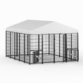 LOVMOR 10' x 8' Outdoor Dog Kennel with Roof for Large Dogs