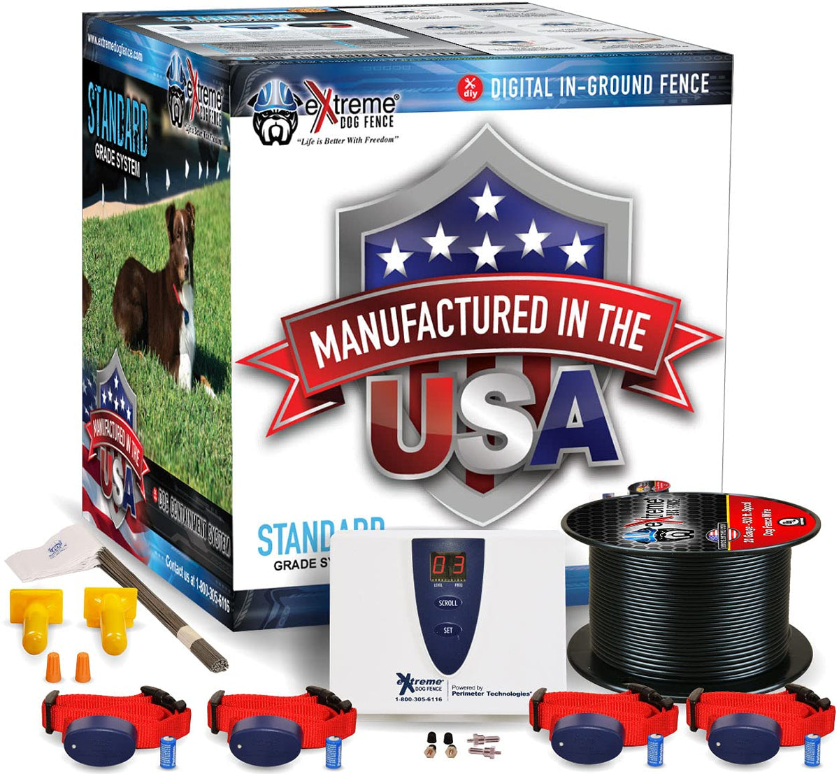 Underground Electric Dog Fence Kit, Standard, 4-Dog, 2000 ft, DIY Install
