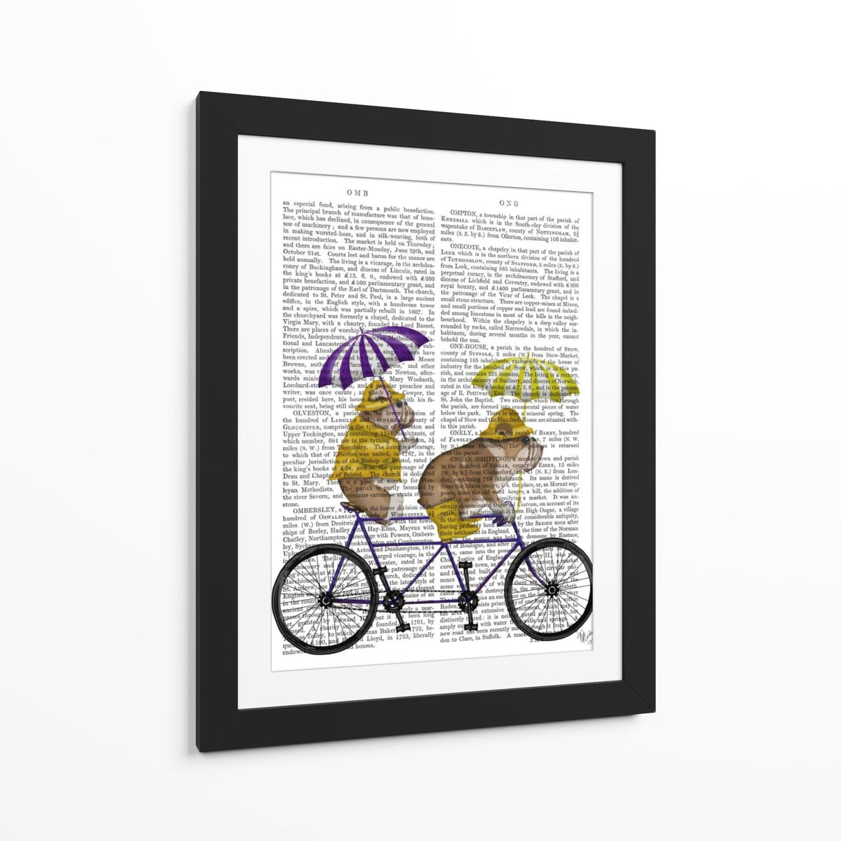 Canvas Lab | English Bulldog Tandem by Fab Funky | 30 x 40 in | Canvas Print Wall Art | Animals, Dogs, Nature, Whimsical | Wall Decor for Bedroom, Living Room or Office
