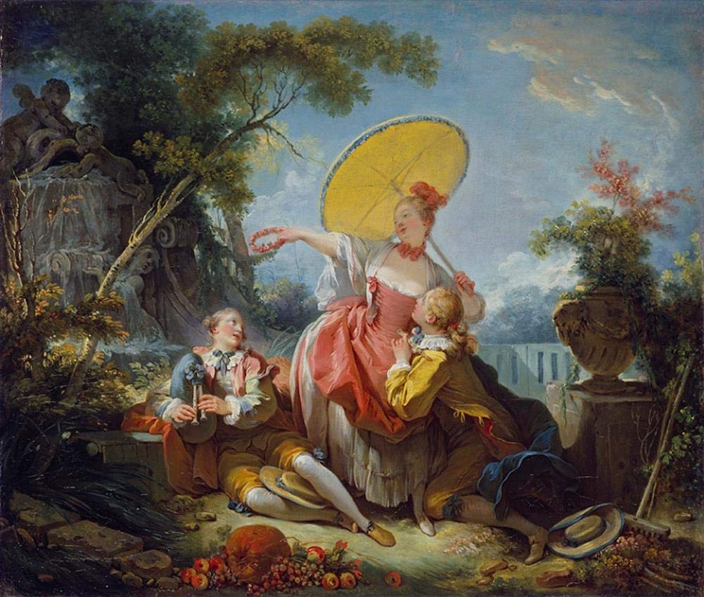 Toperfect Oil Painting Handmade $50-$2000 by College Teachers - 12 Fragonard Paintings - Young Woman Playing with a Dog hedonism Jean-Honore Fragonard - Famous Paintings on Canvas -Size4
