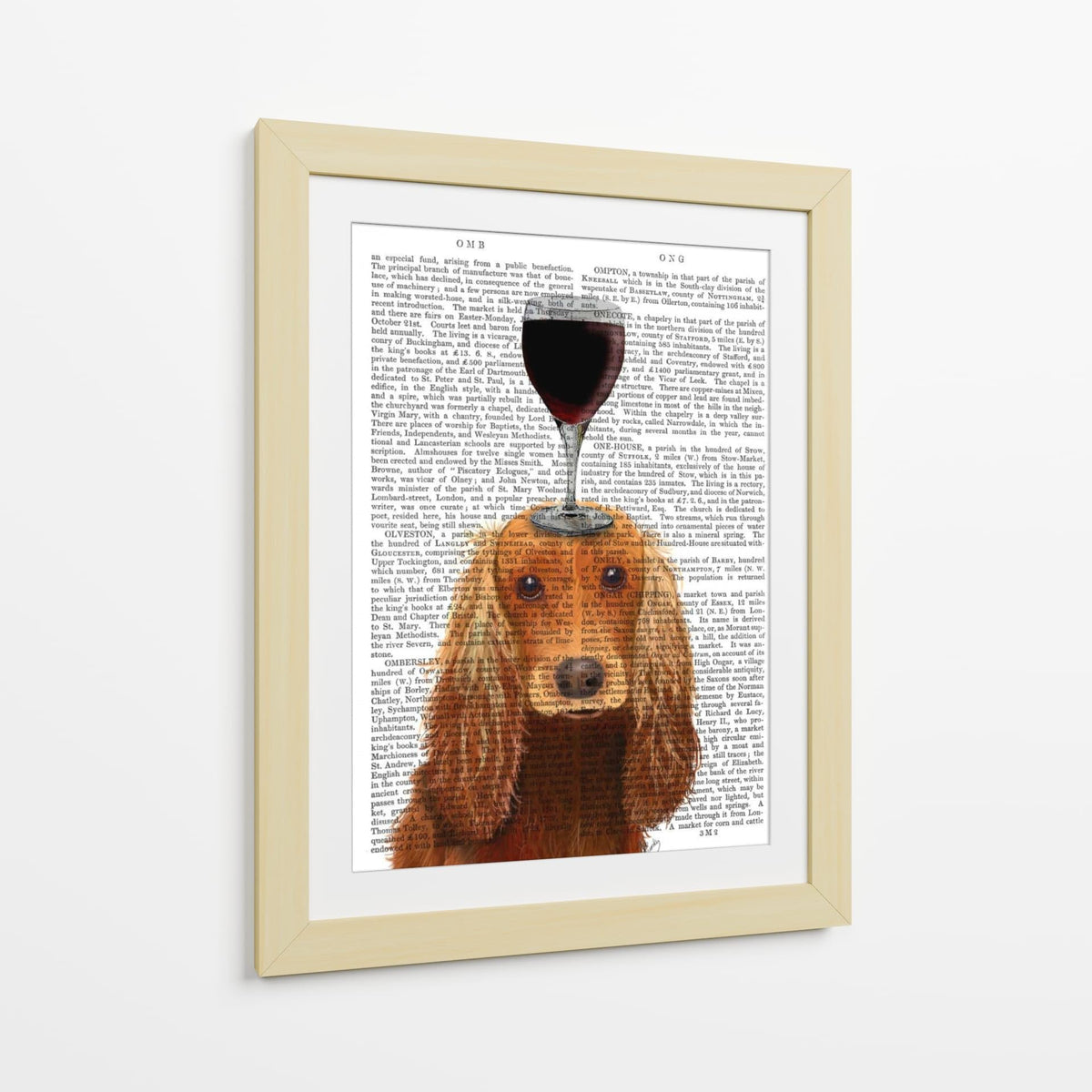 Canvas Lab | Dog Au Vin, Cocker Spaniel by Fab Funky | 30 x 40 in | Canvas Print Wall Art | Animals, Dogs, Nature, Whimsical | Wall Decor for Bedroom, Living Room or Office