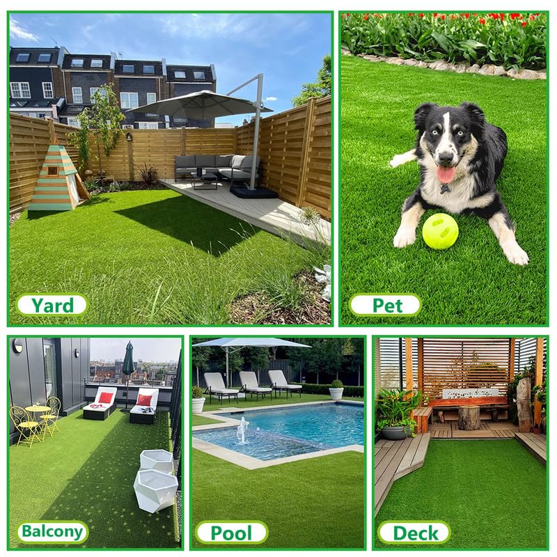 Artificial Turf Grass Rug 15x20 ft, Fake Grass Carpet for Patio