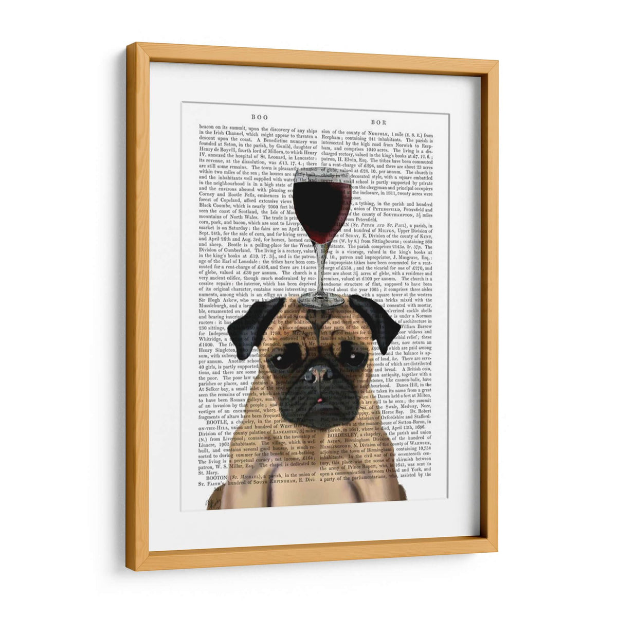 Canvas Lab | Dog Au Vin, Pug by Fab Funky | 30 x 40 in | Canvas Print Wall Art | Animals, Dogs, Nature, Whimsical | Wall Decor for Bedroom, Living Room or Office