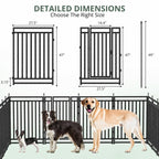 47" H 48-Panel Metal Dog Playpen for Yard & RV, Black Silver