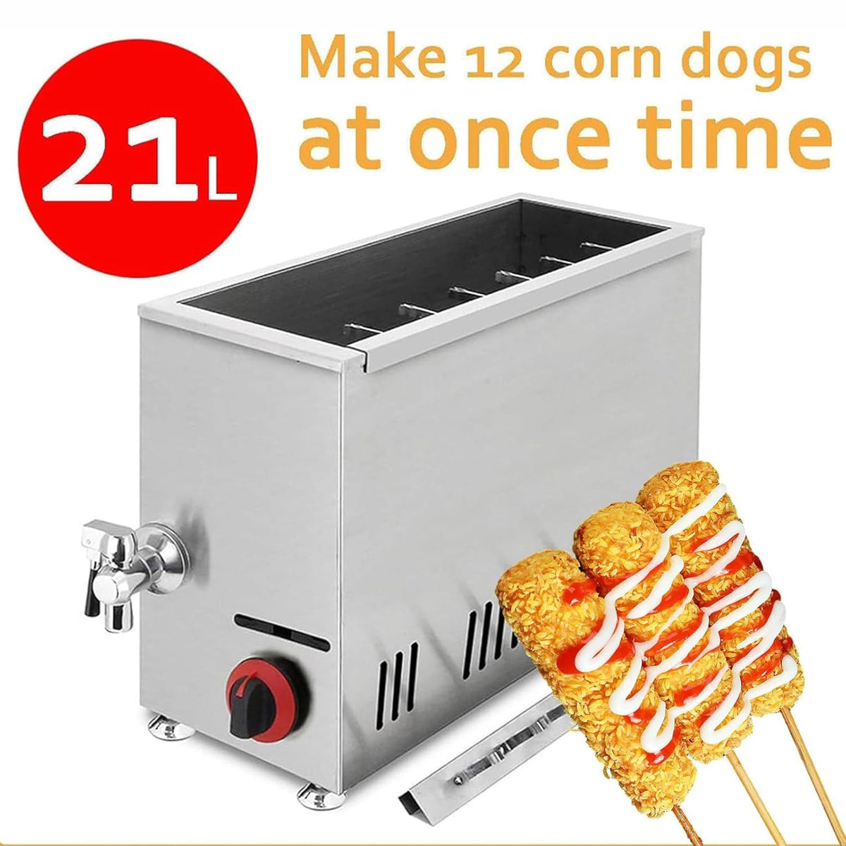 Commercial Gas Corn Dog Fryer for Korean Corn Cheese Hot Dogs