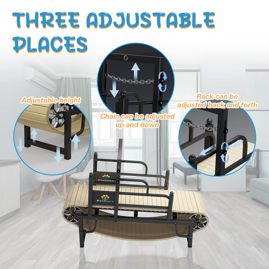 PawPaw's Dog Treadmill for Large Dogs, Medium Dogs with Brake. Dog Slatmill for Healthy & Fit Dog Life, Dog Treadmill for Indoor & Outdoor. Treadmill for Dogs up to 330 lbs