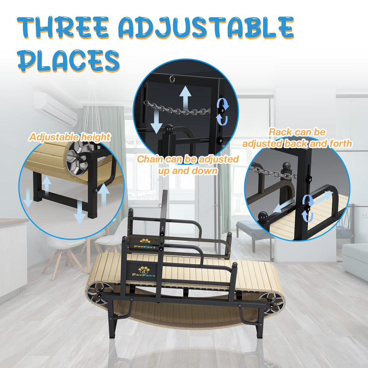 PawPaw's Dog Treadmill for Large Dogs, Medium Dogs with Brake. Dog Slatmill for Healthy & Fit Dog Life, Dog Treadmill for Indoor & Outdoor. Treadmill for Dogs up to 330 lbs