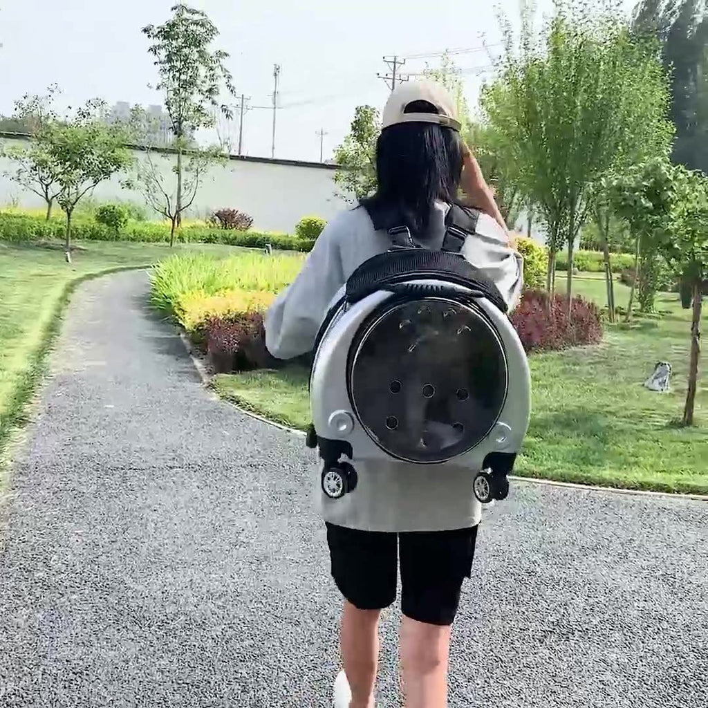 Pet Dog Cat Trolley Suitcase Luggage with Wheels Carrying Breathable Backpack Stroller