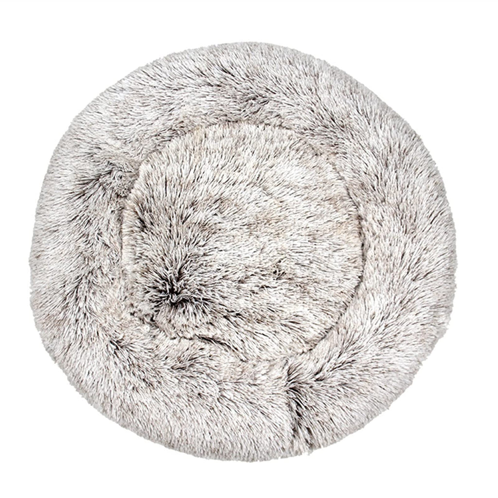 Long Plush Round Dog Cushion Pet Bed For Samll House Washable Bed Winter Warm Sleeping Puppy Soft Bed (D XL)