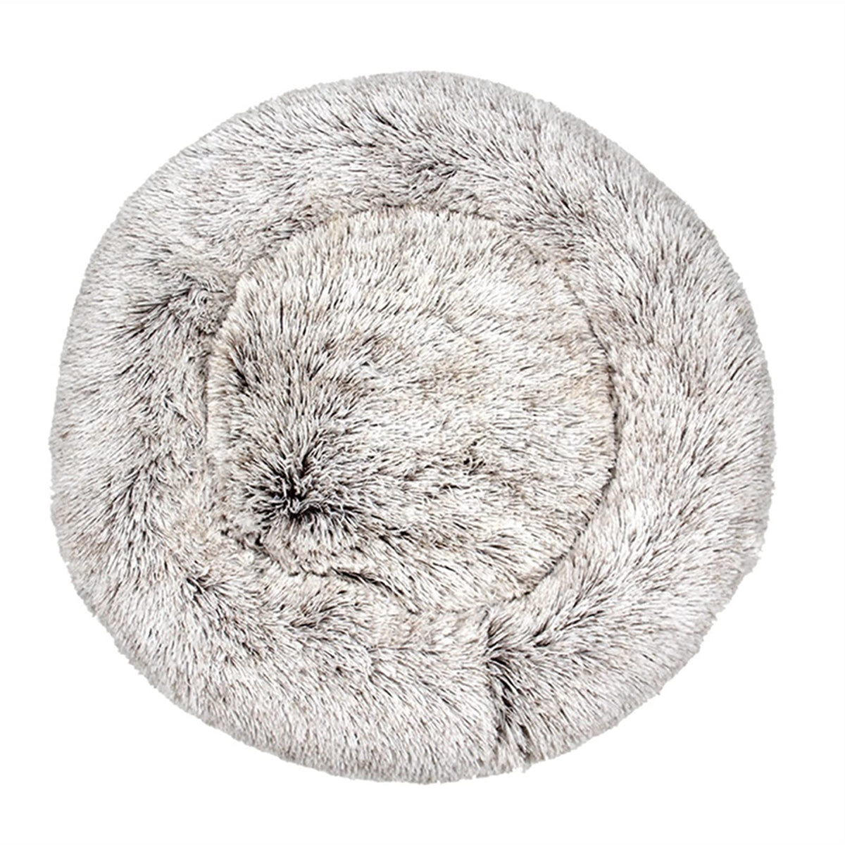 Long Plush Round Dog Cushion Pet Bed For Samll House Washable Bed Winter Warm Sleeping Puppy Soft Bed (D XL)