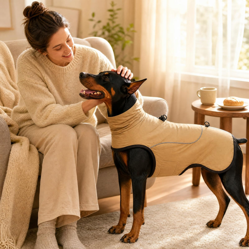 predolo Four-Leg Dog Jacket Warm Dog Jacket Equipped Pet Clothing for Outdoor Walks, L