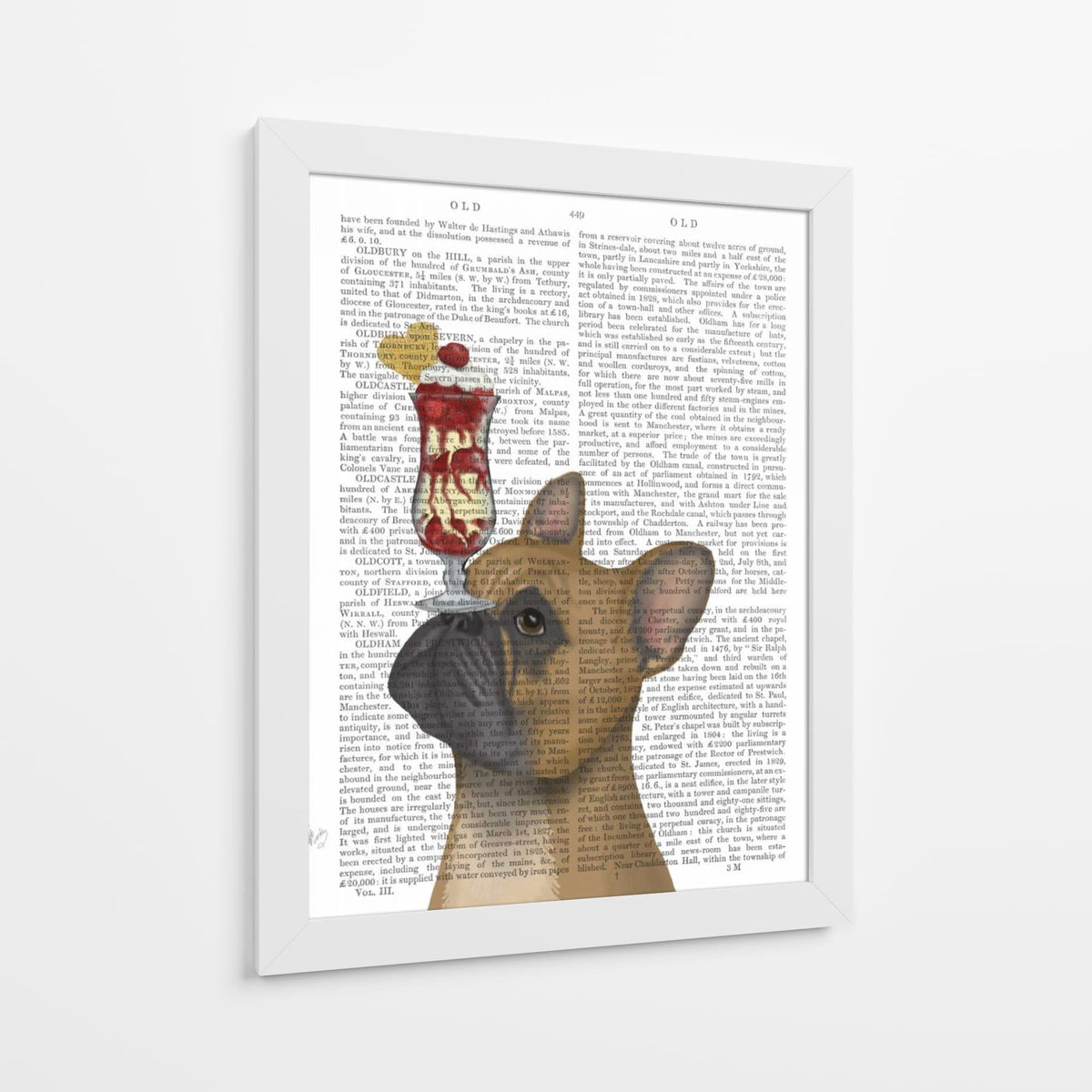Canvas Lab | French Bulldog Ice Cream by Fab Funky | 30 x 40 in | Canvas Print Wall Art | Animals, Dogs, Nature, Whimsical | Wall Decor for Bedroom, Living Room or Office