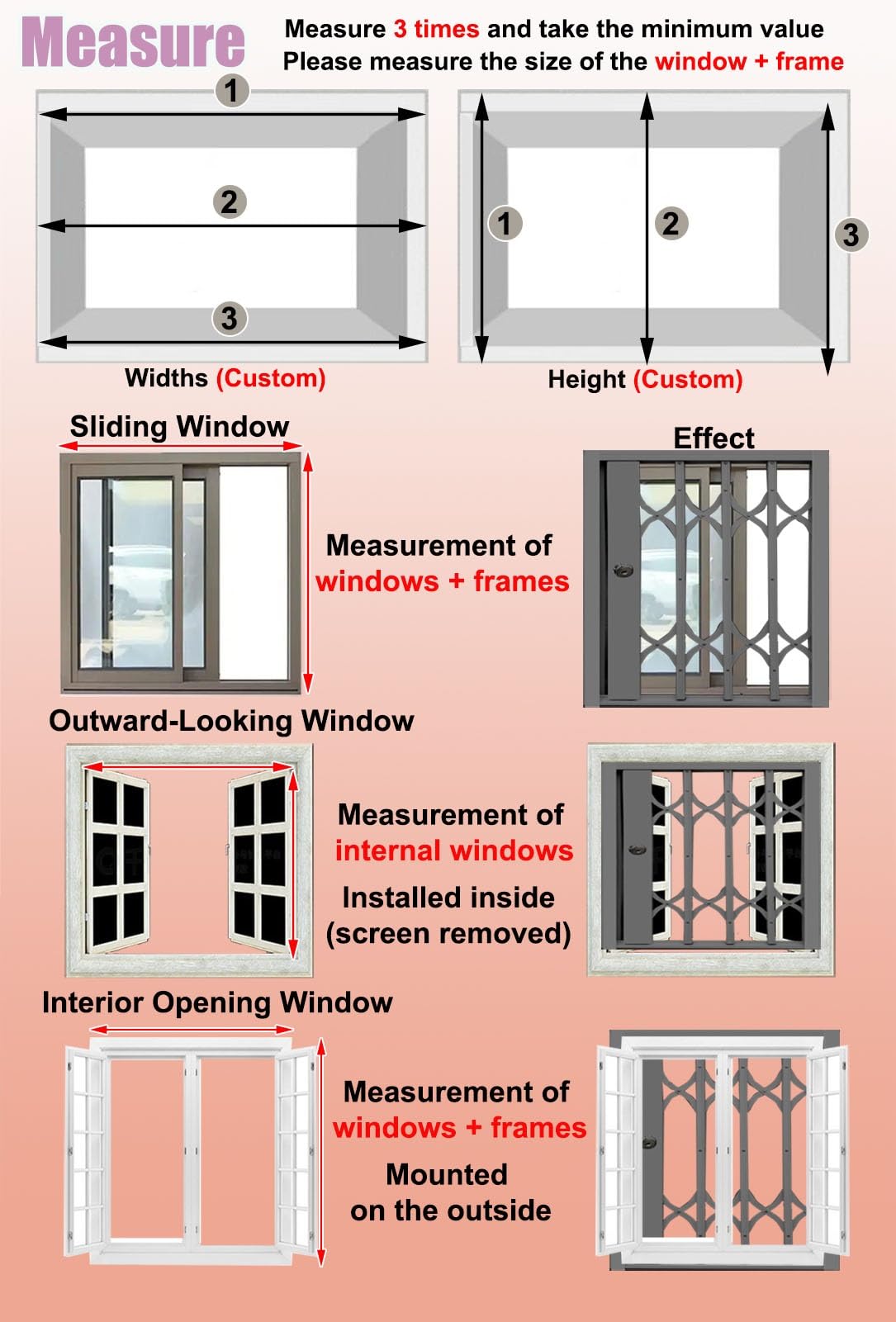 Extendable Locking Burglar Bars for Sliding Doors & Windows, Security Fence Guard for Basements, Accordion Grate Net for Cats & Dogs (70x140cm/28x55in)
